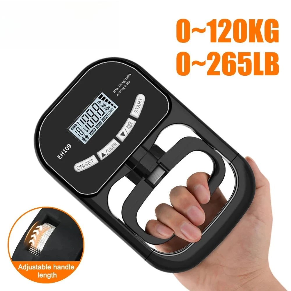 NEW Arrivals Electronic Grip Strength Tester 265Lbs/120Kg Digital Hand Dynamometer Grip Strength Meter USB LCD Screen Hand Grip Dynamometer Sports Accessories