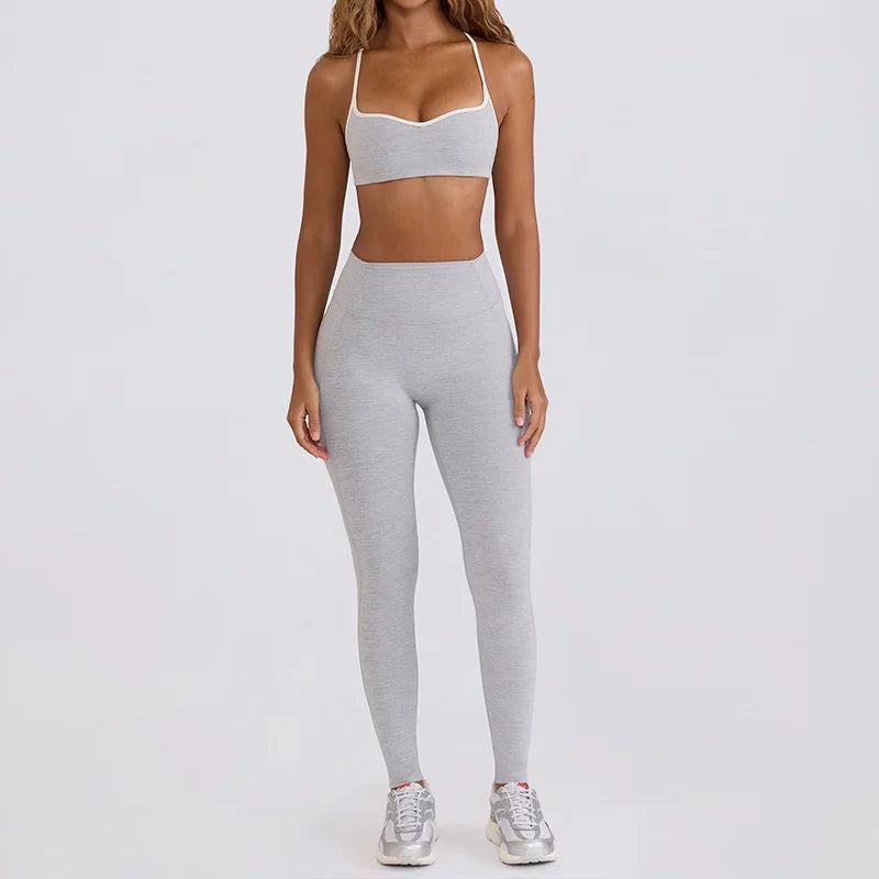 NEW Arrivals 2 PCS Set 5 Colors Tracksuit Women Yoga Set Nude Feeling Workout Set Gym Clothes Push Up Fitness Running Sportwear Sport Girls Bra Leggings Suit