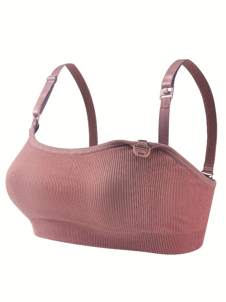 NEW Arrivals 5 PCS Set Breathable Front Open Nursing Bra Maternity Underwear Pregnancy Bra Full Cup Wireless Comfortable Breastfeeding Bra