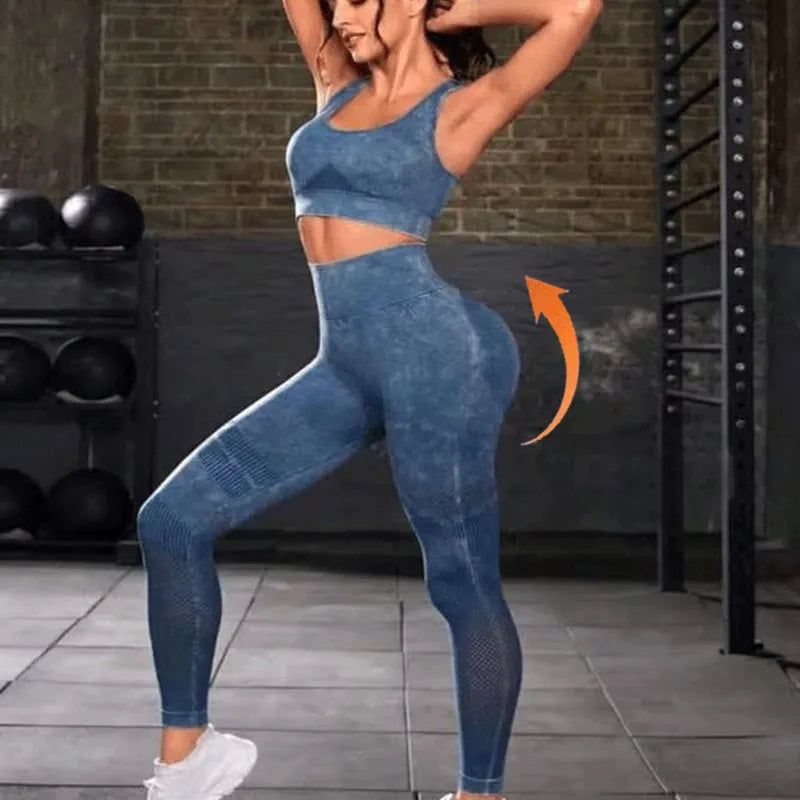 Women Seamless Leggings Washing Yoga pants Bubble Butt Push Up Fitness Legging High Waist Scrunch Tight Mujer Gym Legging