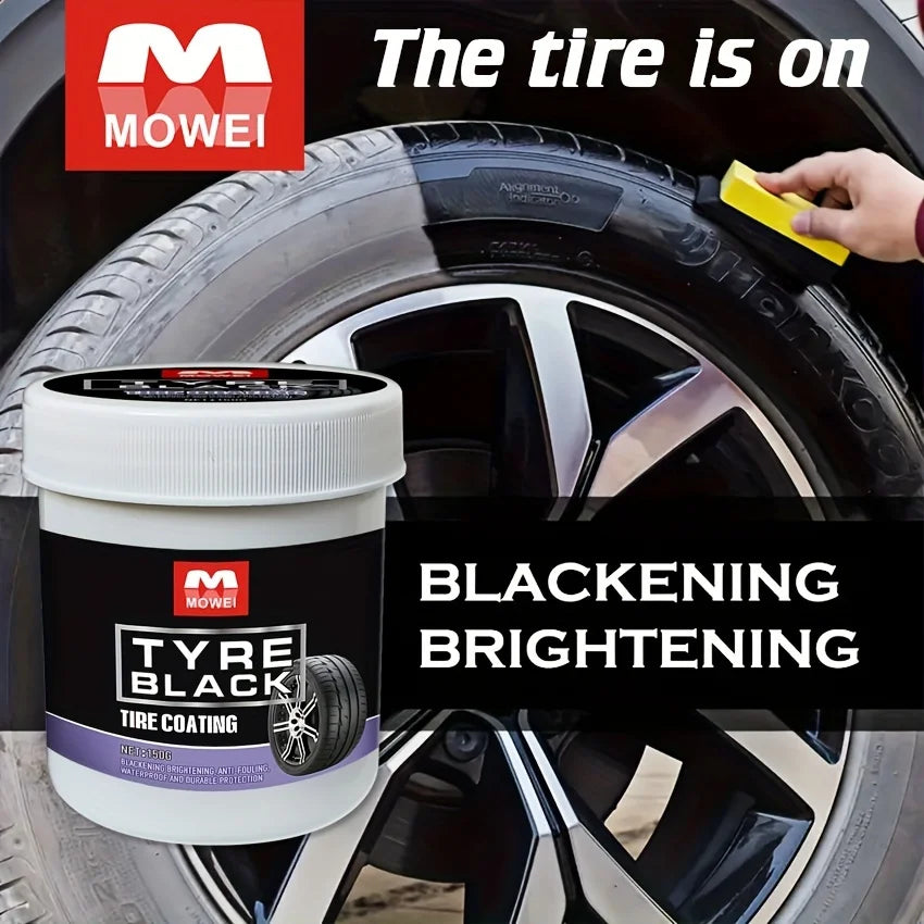 NEW Arrivals Car Motorcycle Tire Blackening Coating Wax - Hydrating Luster and Protection, Anti-Aging Tire Care Coating with Sponge Applicator Car Vehicle Accessories