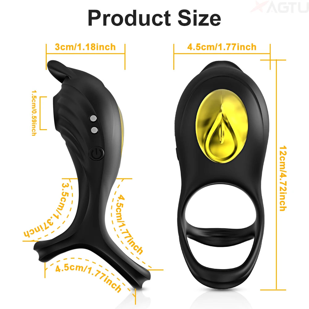 Vibrating Cock Ring Sucker Penis Vibrator Ring for Men Remote Control Ejaculation Delay Couples Clitoris Scrotum Stimulation