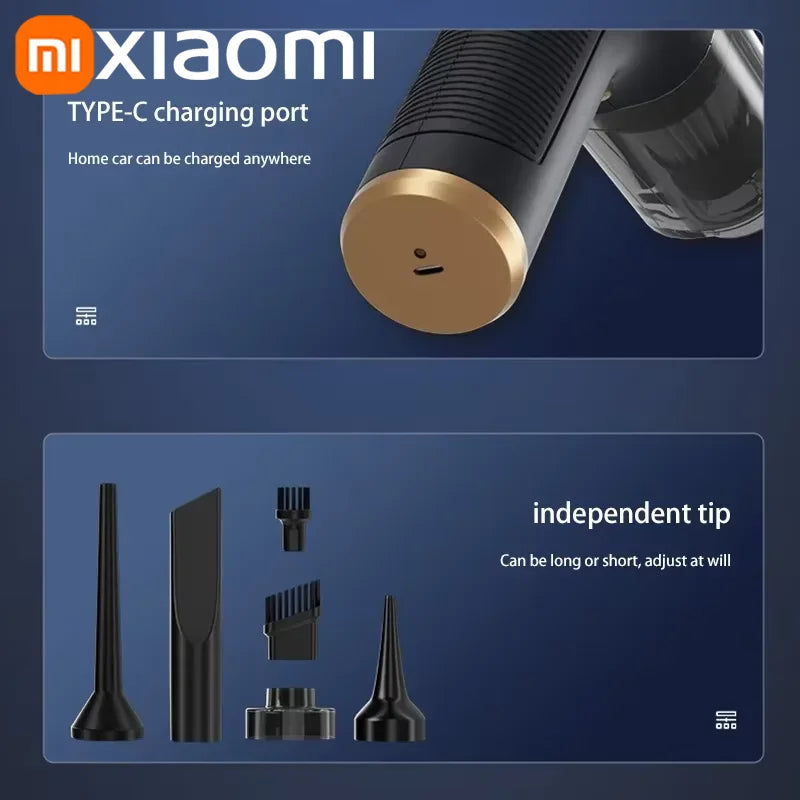 NEW Arrivals Xiaomi Car Vacuum High Pressure Cleaner 2-in-1 Set with 3 Filters Portable 99000Pa Wireless Car Vacuum Cleaner Handheld Home Car Dual Use Car Vacuum Cleaners