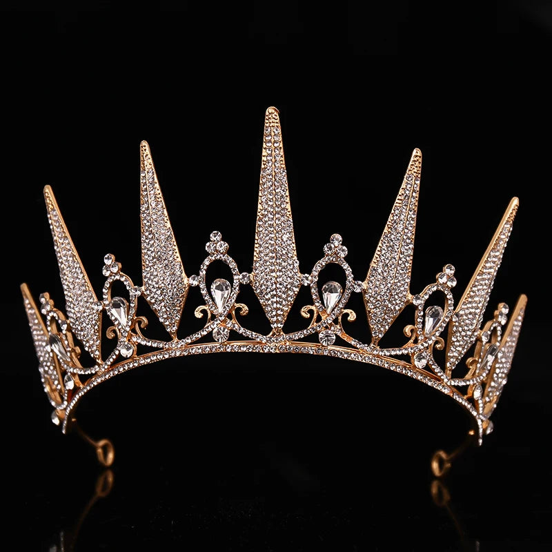 Low-Price Sales are Limited Luxury Wedding Crown Gold Silver Color Rhinestone Crystal Diadem Queen Crown Princess Tiaras Bridal Hair Jewelry Party Hair Accessories Girls Ladies Luxury Jewelry Fashion Accessories Supplies