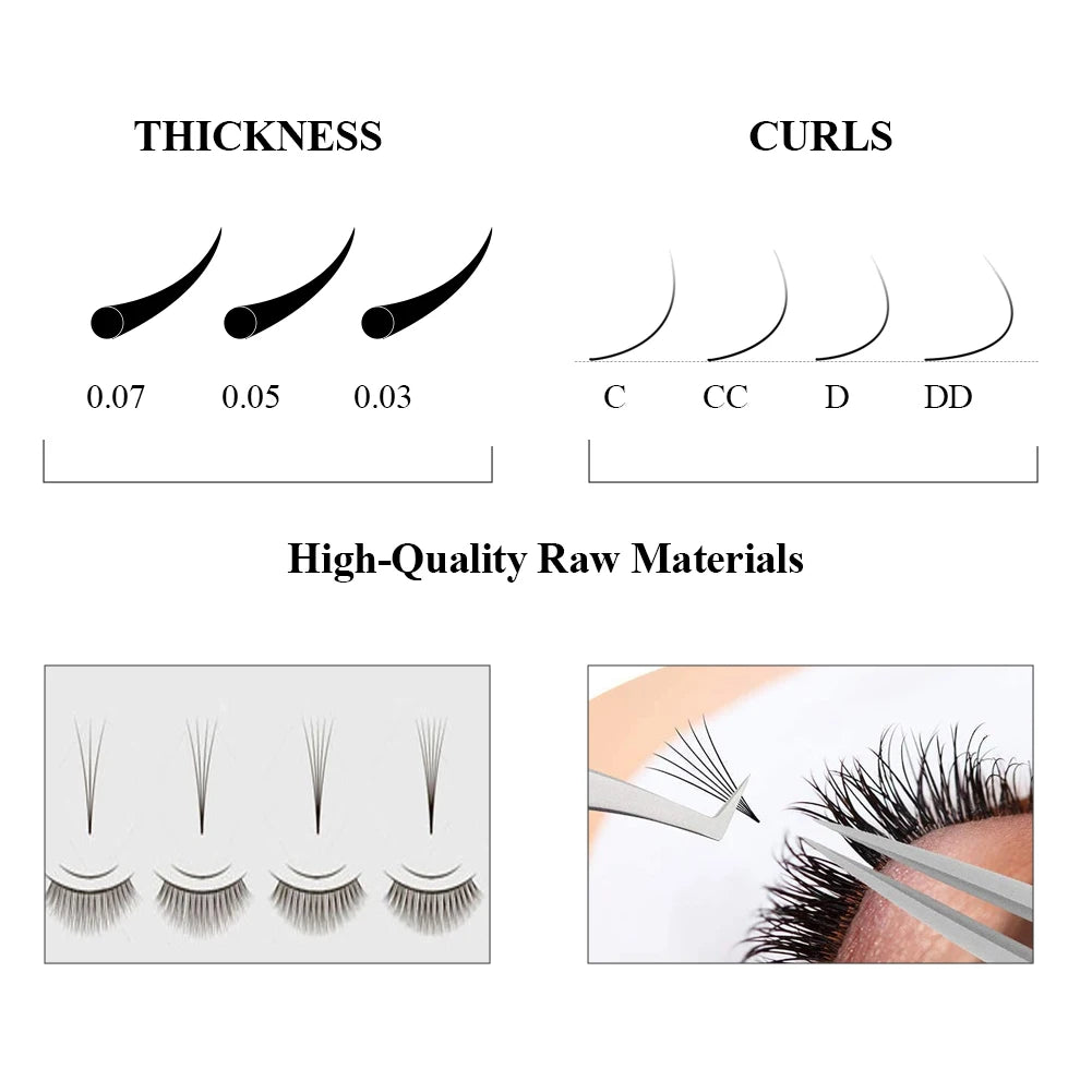 Easy Fan Lashes False Eyelash Extensions Supplies Faux Mink Eyelashes Fanning Cils Auto Blooming Natural Russian Volume Lash