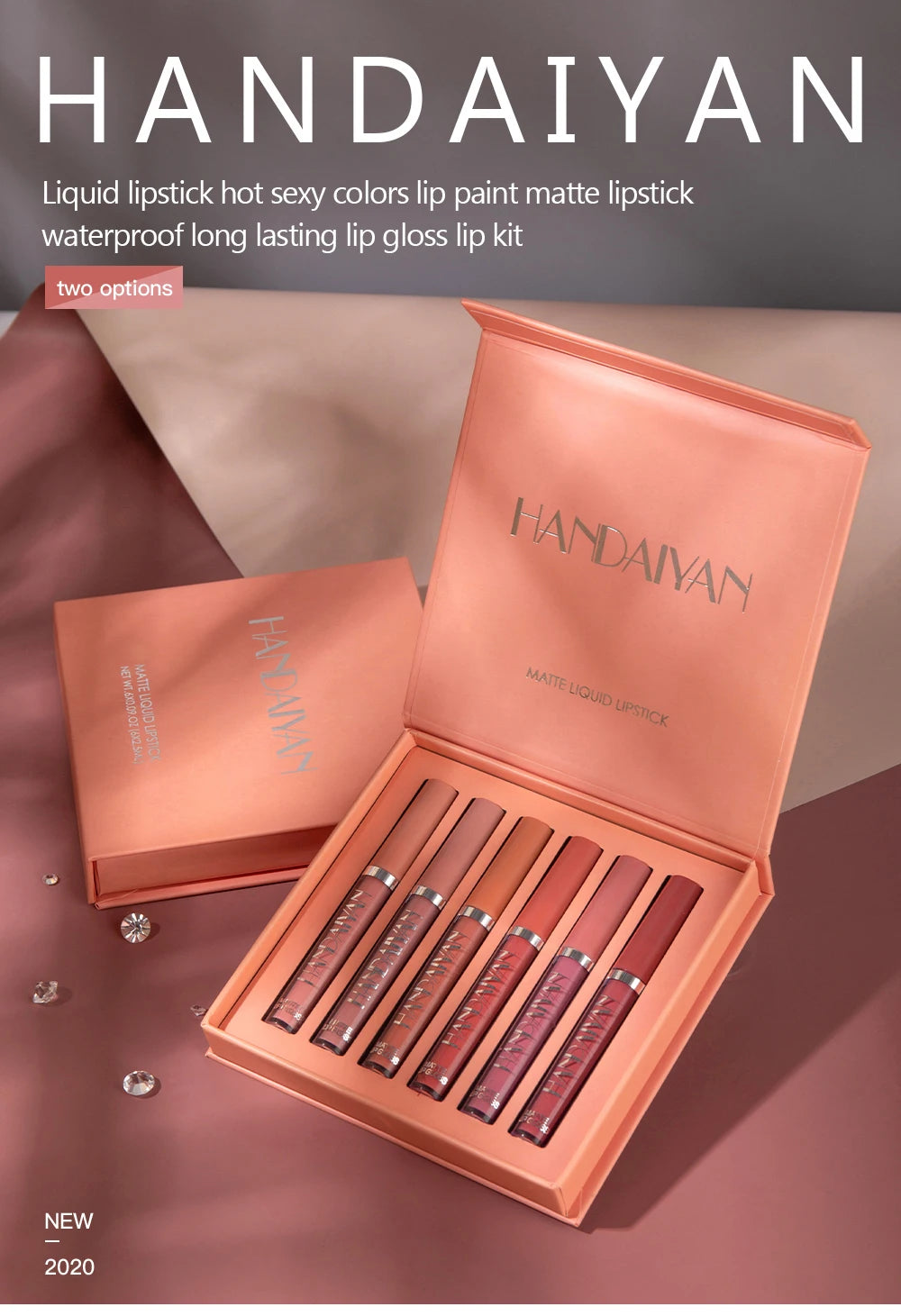 NEW Arrivals 6PCS Set Non Stick Cup Liquid Lipstick , Long-Lasting Lip Gloss Gift Box – Matte Finish Lip Gloss, Resistant to Fading Women Cosmetic Supplies
