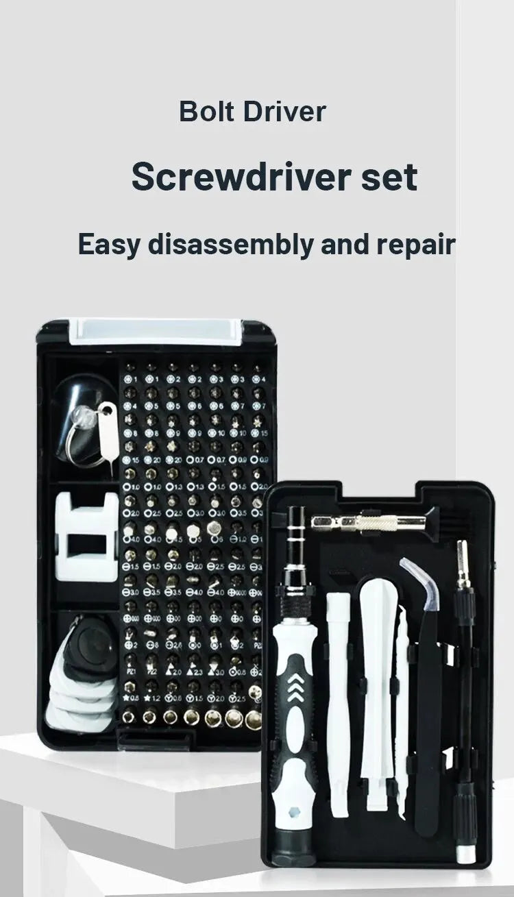 NEW Arrivals 116 in 1 Set Precision Screwdriver Set Magnetic Screw Driver Bit for iPhone PC Laptop Tablets Drones Watch Glasses Professional Repair Tool Kit Black Electronics Supplies