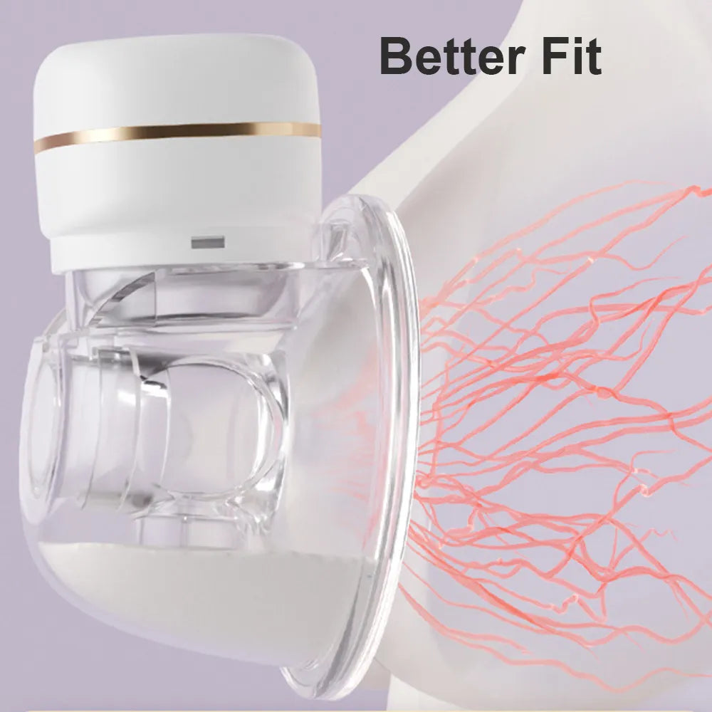 2/1 pcs Wearable Breast Pump Electric Breast Pump Hands Free Low Noise Milk Puller with 26mm Silicone Flange for Breastfeeding