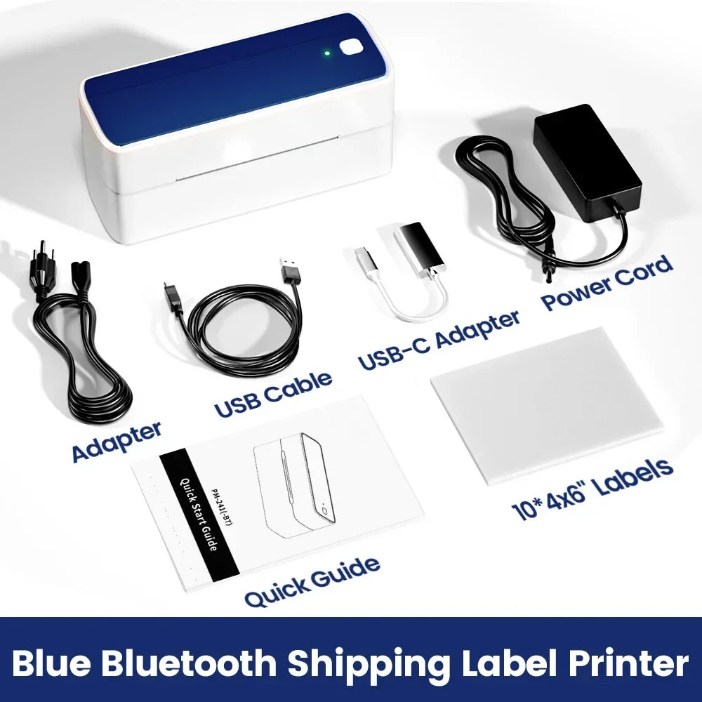 BRAND NEW Original PHOMEMO Wireless Printer 241 Bluetooth Thermal Label Printer Small Shipping Label Printer 4X6 Compatible with iPhone Android Mac Windows Home Office Business