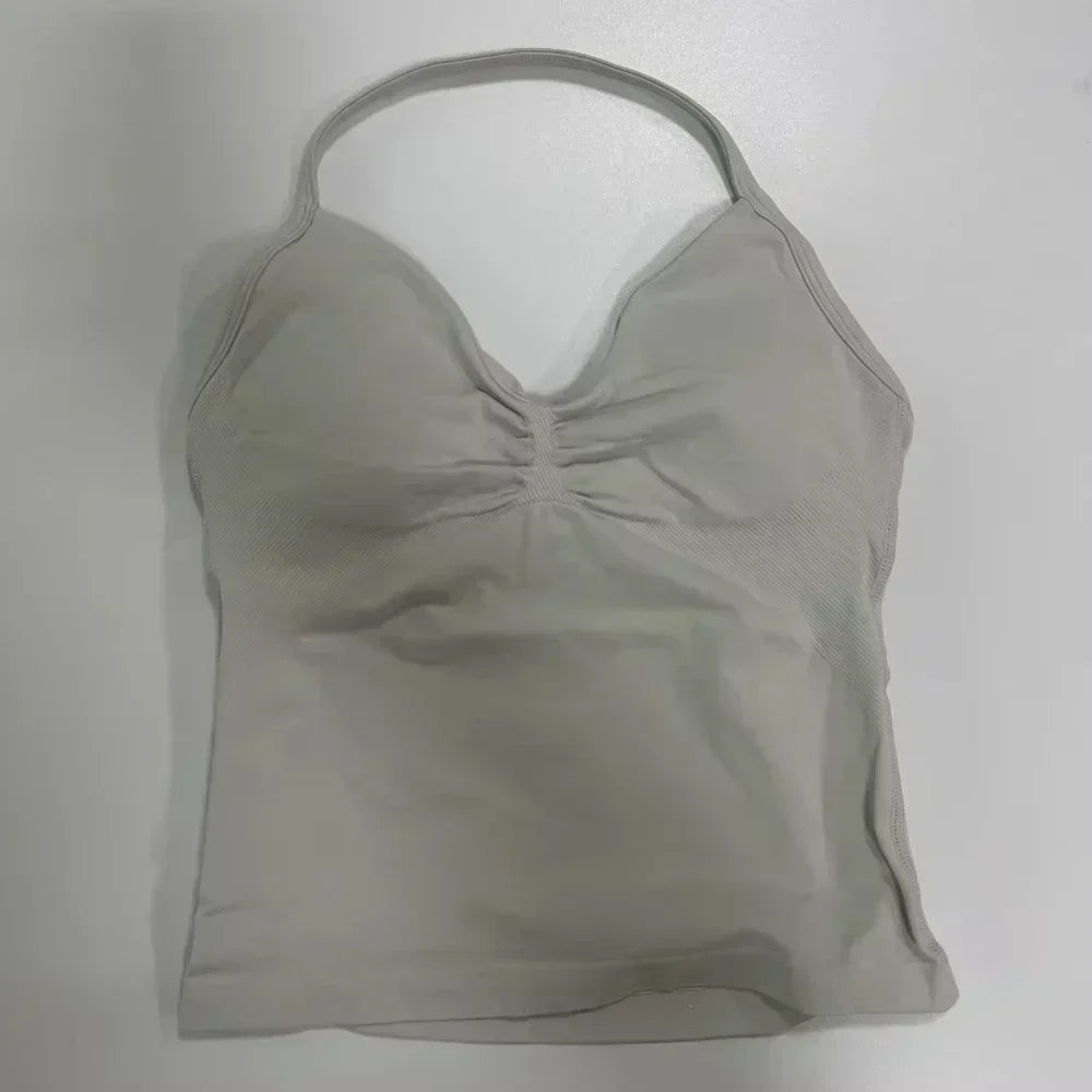 NEW Arrivals Halter Back Neck Top Push Up Vest Running Vest Sports Top Sports Bra Sports Vest Women's Sportswear Yoga Clothing