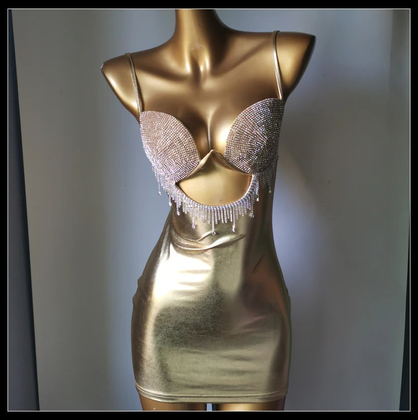 2025 Newest Fashion 4 Colors Swimwear Bar Bikini Diamond Bikini Crystal Bikini Skirt Handmade Diamond Bikini Crystal Skirt Ladies Luxury Beach Wear