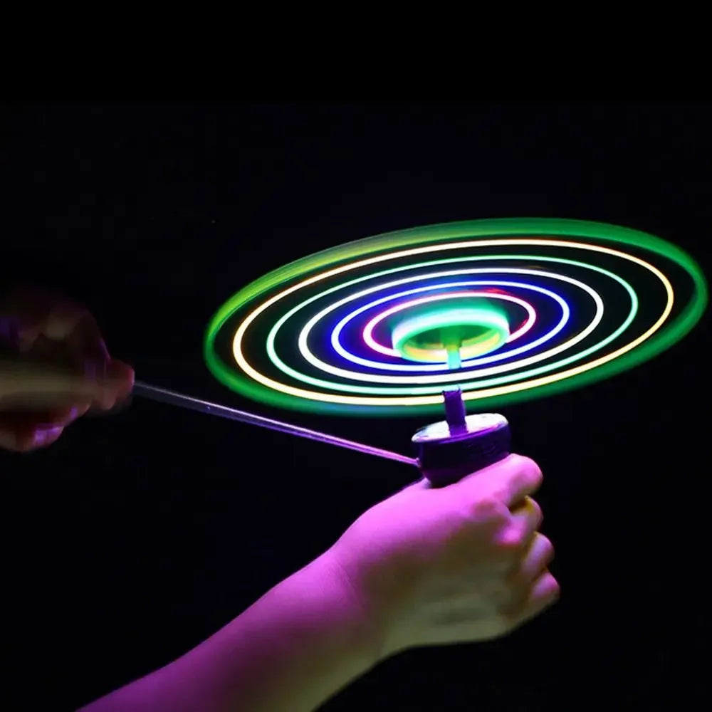 NEW Luminous Flying Disc Propeller Toys for Children Adults LED Lighting Pull String Flying UFO Toy Spinning Top Outdoor Game Sports Toy Gift