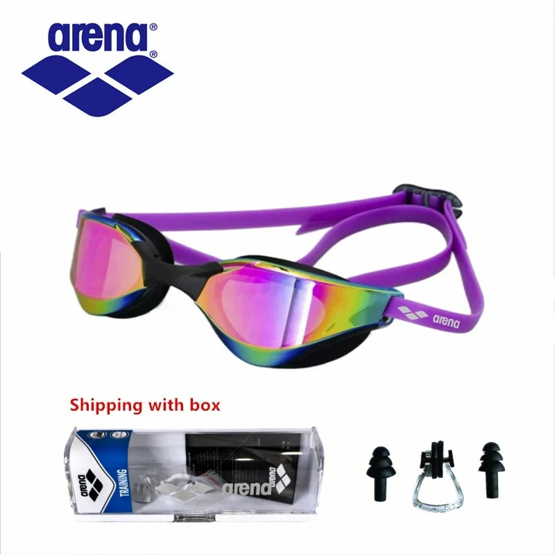 NEW Arrivals 2PCS Set 100% Original ARENA Professional Swimming Racing Goggles High-Definition 7 Colors Waterproof Anti-Fog UV400 Competition Training Swimming Top Quality Goggles