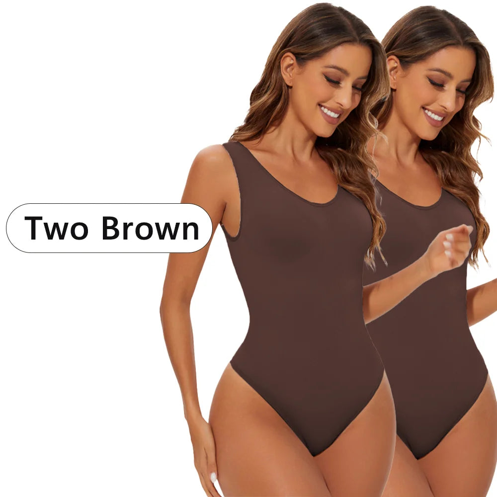 NEW Arrivals 3PCS Set S-2XL Women's Sexy Thong Shapewear Bodysuit Seamless Body Shaper Body Shaping Slimming Wide Shoulder Strap Thong Underwear Shapers