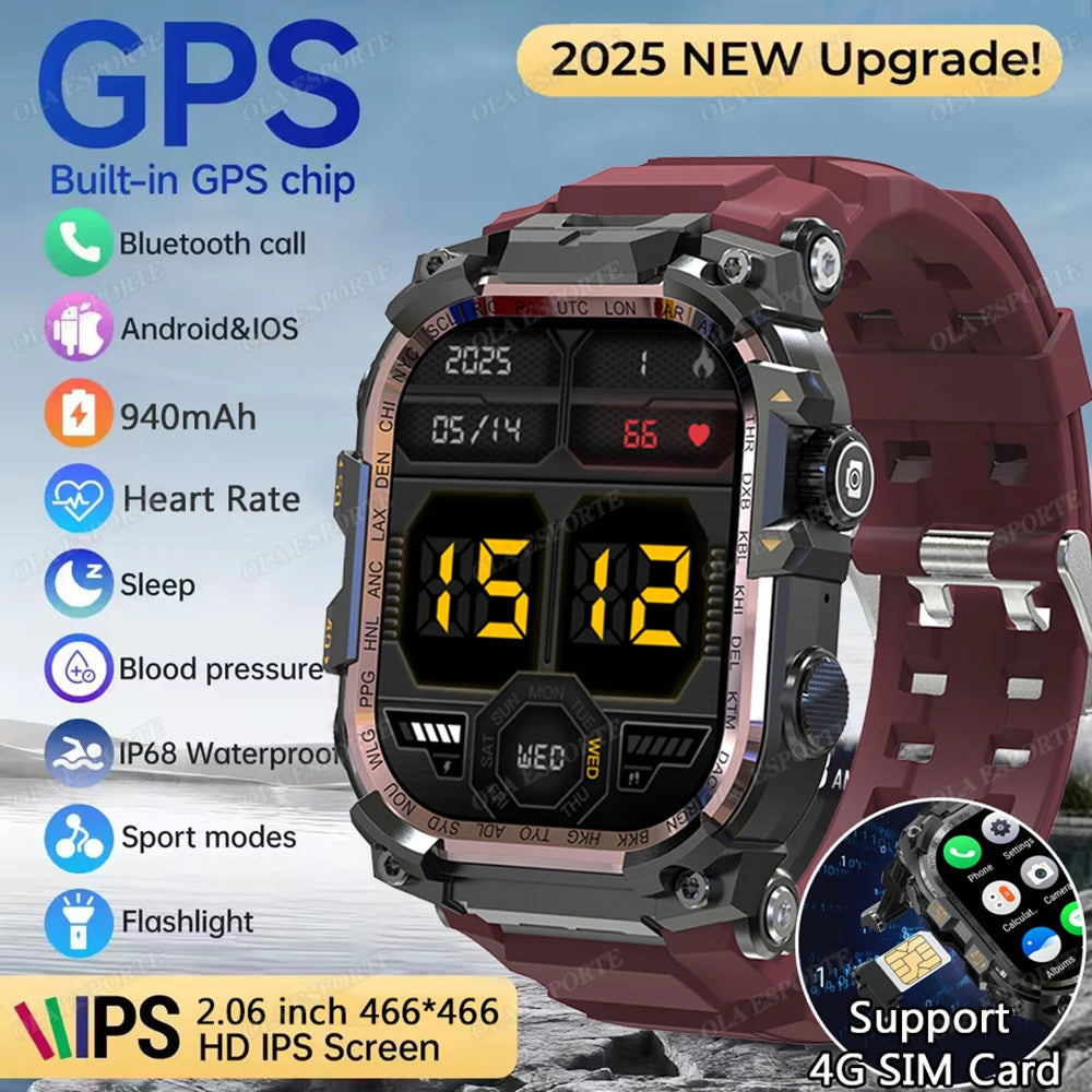 NEW Arrivals Flashlight 4G Android Smart Watch APP Store GPS Tracker 930 mAH Video Chat Rotation Camera Waterproof 4G SIM Card Smartwatch Sports Electronic Supplies