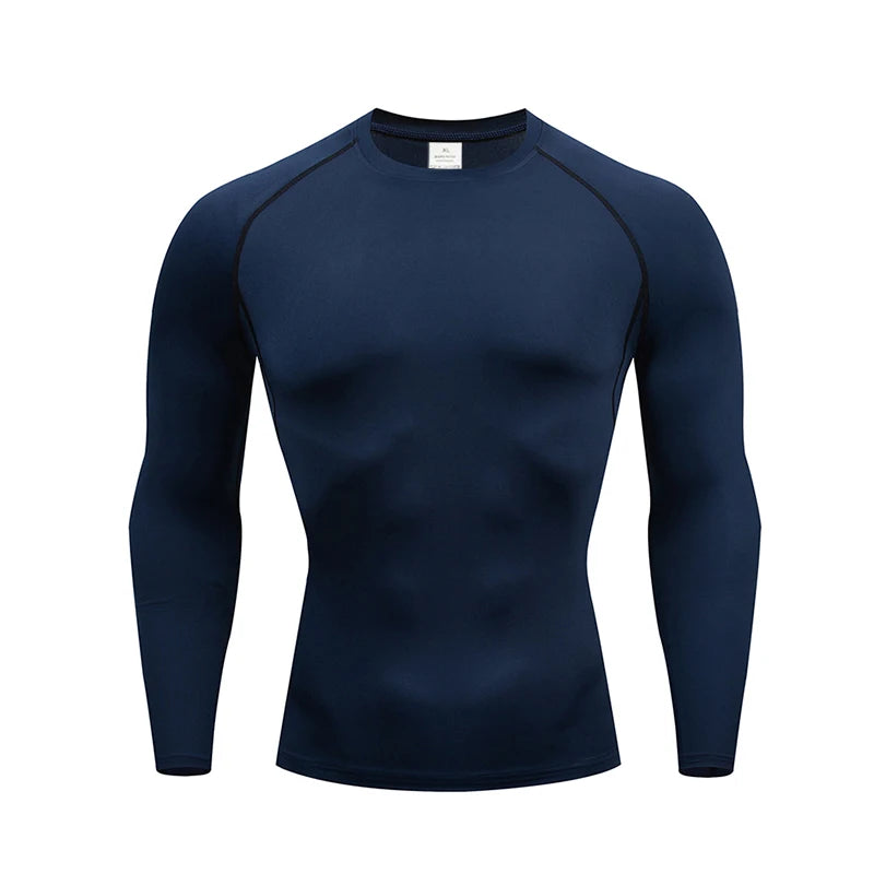 NEW S-3XL 5 Colors Men Compression Running T-Shirt Fitness Tight Long Sleeve Sport T-shirt Training Jogging Shirts Gym Sportswear Quick Dry Sports Clothes