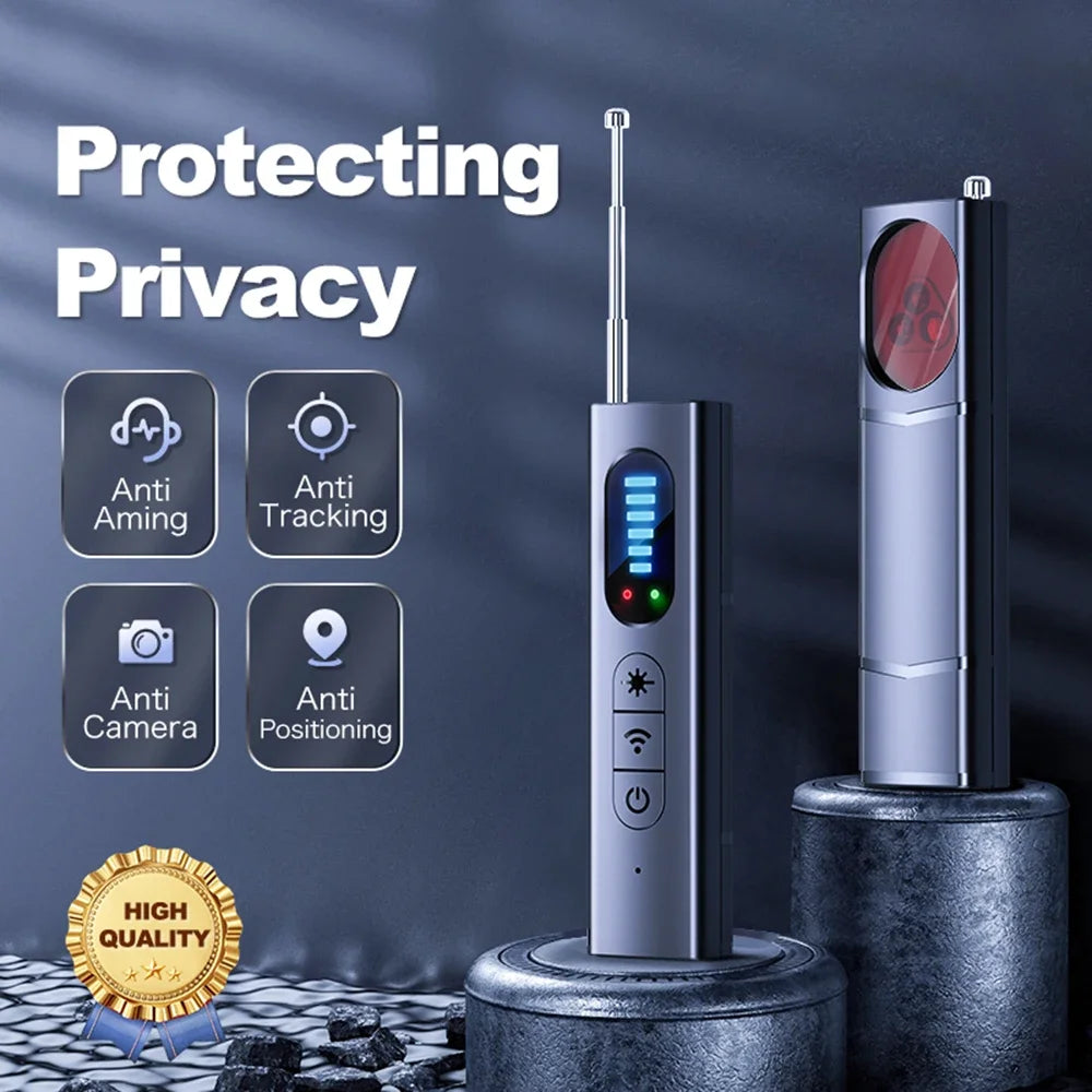 NEW T15 Wireless Camera Detector Protective Alarm Security Sensor Bug Finder GPS Locator Detection RF Signal Lens Tracker Detect Scanner for Security Privacy Protection Spy Systems