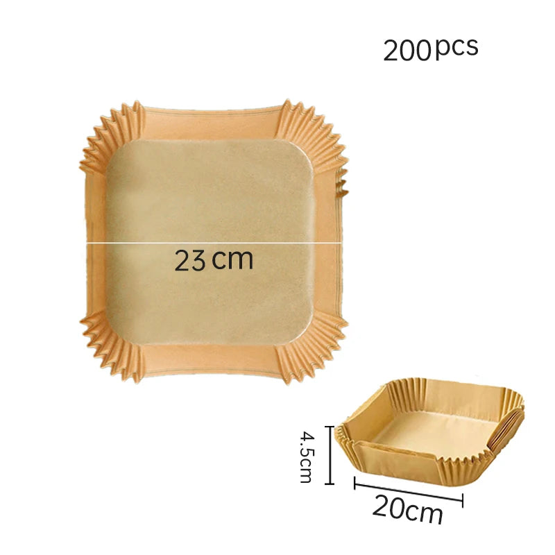 100/200Pcs Air Fryer Disposable Paper Non-Stick Air Fryer Baking Papers Round Air-Fryer Paper Liners Paper Kitchen Accessories