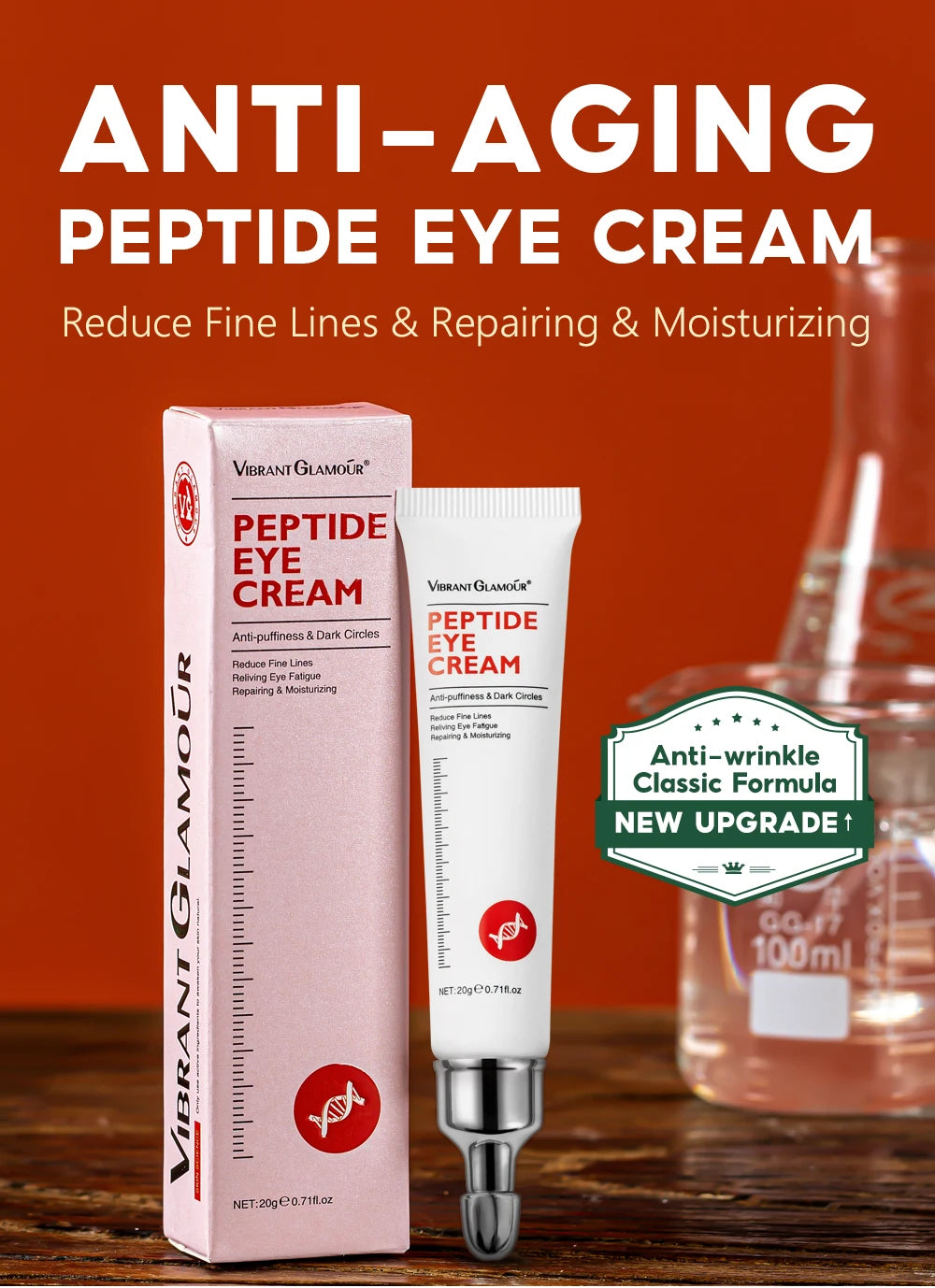 VIBRANT GLAMOUR Eye Cream Peptide Collagen Serum Anti-Wrinkle Anti-Age Remove Dark Circles Against Puffiness And Bags 5PCS