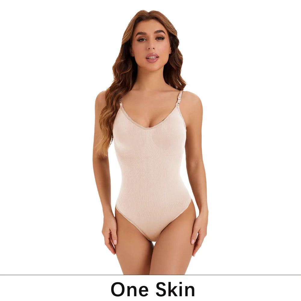 NEW Arrivals 2PCS Set S-2XL High Elastic Bodysuit for Women Tummy Control Shapewear Sexy Seamless Sculpting Thong Body Shaper Slimmer Slimming Black Tank