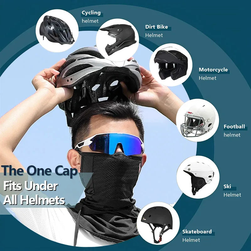 NEW Arrivals Dual-Use Full Face Sun Protection Mask Summer Ice Silk Comfortable Face Balaclava, for Hiking, Cycling, Hunting, Fishing Women Men Sports Apparel Accessories