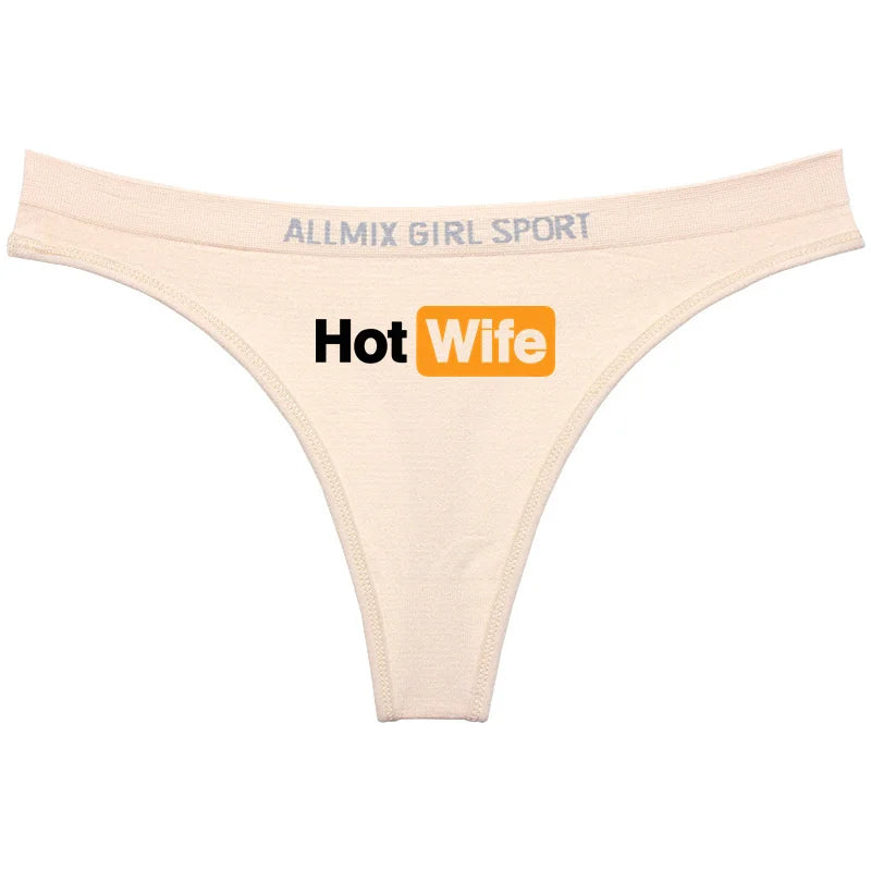 New Arrivals 4 Colors Women's G-String Sexy Panties *Hot Wife* Underwear Sports Fitness Seamless Girl's Underwear Low Waist Traceless Ladies Brief