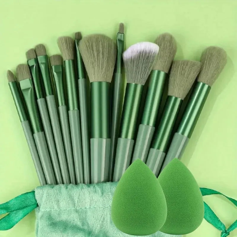 13Pcs Soft Fluffy Make-Up Brushes Set for Women Girls Cosmetics Foundation Supplies Blush Powder Eyeshadow Kabuki Blending with Make-Up Sponge Egg Female Ladies Luxury Cosmetics Accessories Tools Products