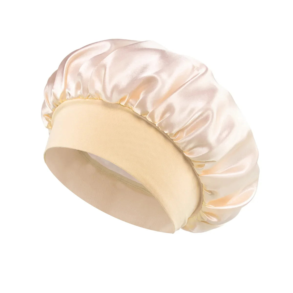 NEW Arrivals 13 Colors Soft Silk Satin Lined Bonnet Large Satin Hair Bonnet Household Sleep Shower Cap Hair Wrap Cover for Long Hair Ladies Beauty Salon Spa Tools Women Hair Care Accessories
