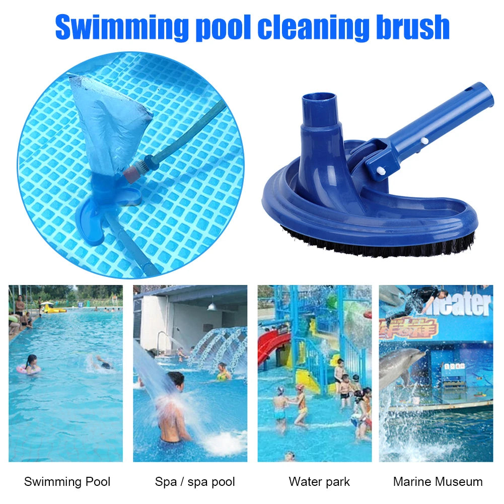 Portable Swimming Pool Vacuum Cleaner Cleaning Tool Disinfect Suction Head Pond Fountain Pool Vacuum Cleaner Brush with Handle