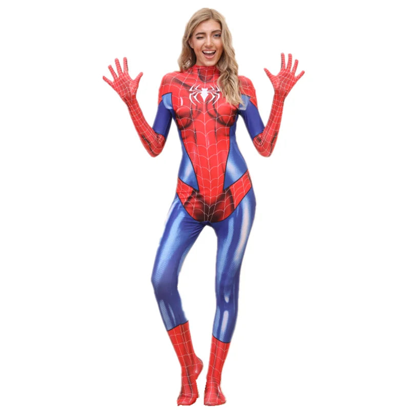 Movie Character Costume Sexy Jumpsuit with Mask for Halloween Cosplay Party with Cutout