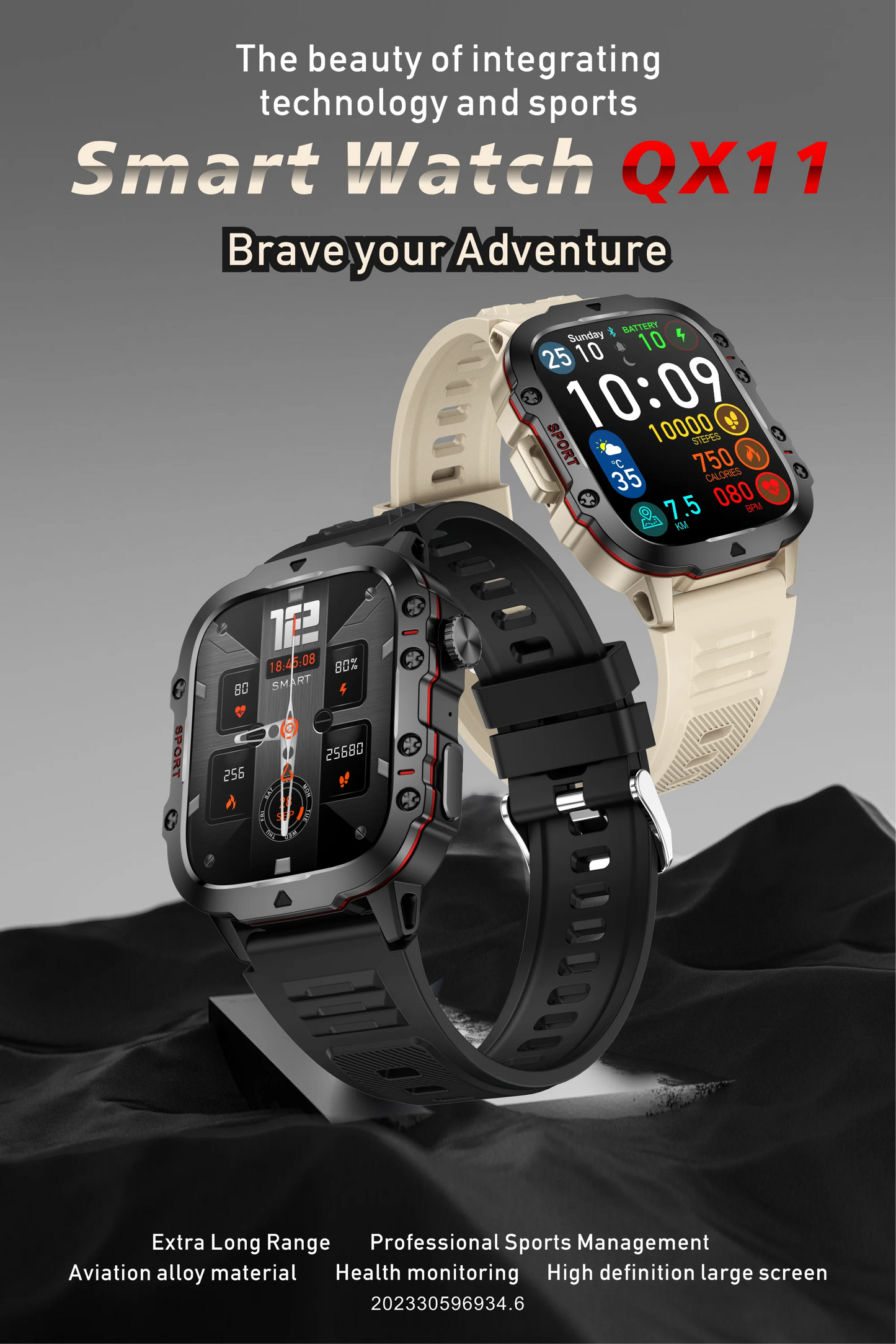 NEW For Xiaomi Military Smart Watch Men IP68 5ATM Outdoor Sports Fitness Tracker Health Monitor 1.96" BT Call Smartwatch Health Care Accessories Products Electronic Supplies
