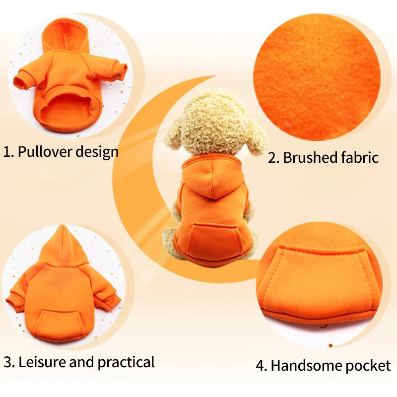 Fleece Pet Clothes Dog Warm Vest Winter Cute Hoodie Sweater for Small Medium Pet Puppy Shirt Clothing