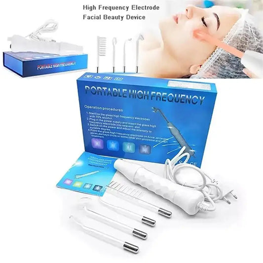 NEW Arrivals 4-in-1 High Frequency Facial Device Neon & Argon Light Therapy for Acne Relief, Anti -Wrinkle &Skin Rejuvenation Beauty Instrument Women Skin Care Supplies