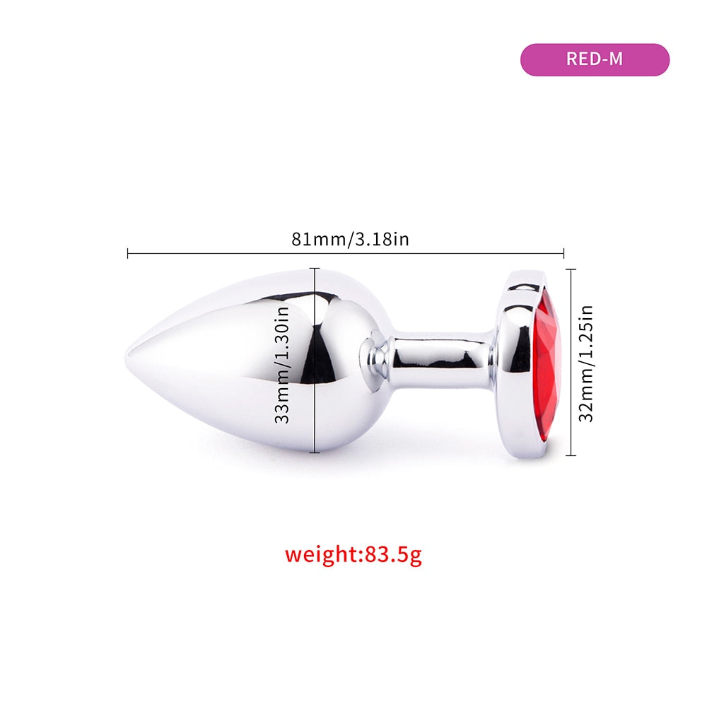3 Sizes Anal Plug Mini Heart Smooth Metal Stainless Steel Crystal Butt Plug Stimulator Smaller Anal Sex Toys For Men Women Anus