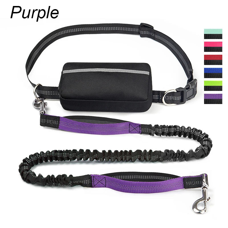 NEW Arrivals 2 in 1 Set Multifunctional Sports Waist Bag Extended Hands Free Leash Adjustable for Dog Outdoor Walking Hiking and Leash Pet Running Leash with Waist Bag Pets Supplies