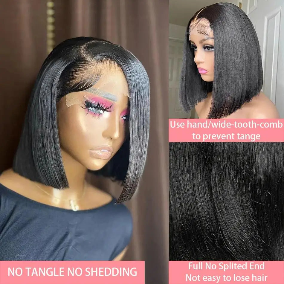 NEW Arrivals 13x4 Straight Lace Frontal Bob Wig 8-14 Inches Pre Plucked 100% Real Human Hair Wigs Brazilian Remy Bone Straight Bob Super Sale