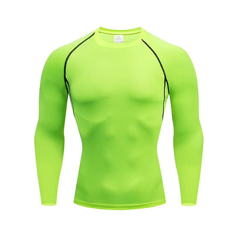 NEW S-3XL 5 Colors Men Compression Running T-Shirt Fitness Tight Long Sleeve Sport T-shirt Training Jogging Shirts Gym Sportswear Quick Dry Sports Clothes