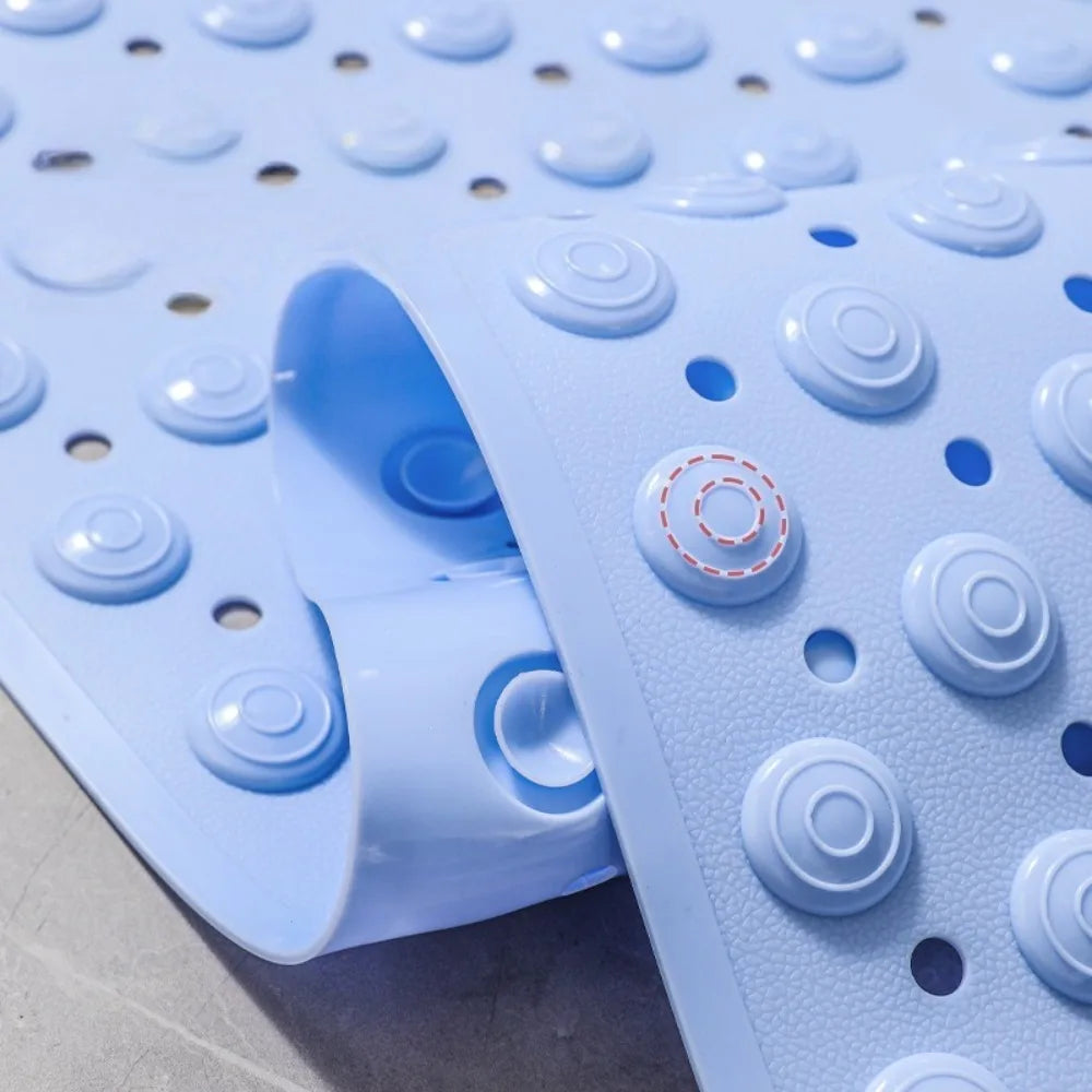 NEW 5 Colors Non Slip PVC Bath Mat with Suction Cup Massage Bumps Quick Dry Bathroom Rug Shower Safety Carpet Strong Drainage Bathroom Carpet