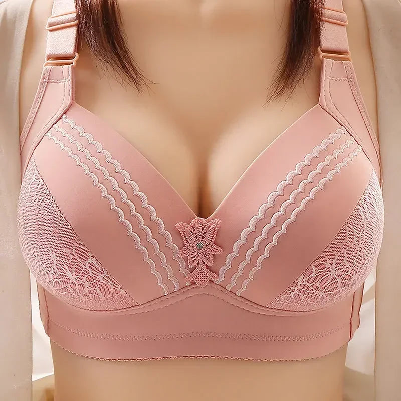 NEW Arrivals 6 Colors Plus Size Luxury High-Grade Women Bra Mom Brassiere Sexy Push Up Brassiere Large Size Thin Cup Without Steel Ring Female Bra Women Underwear