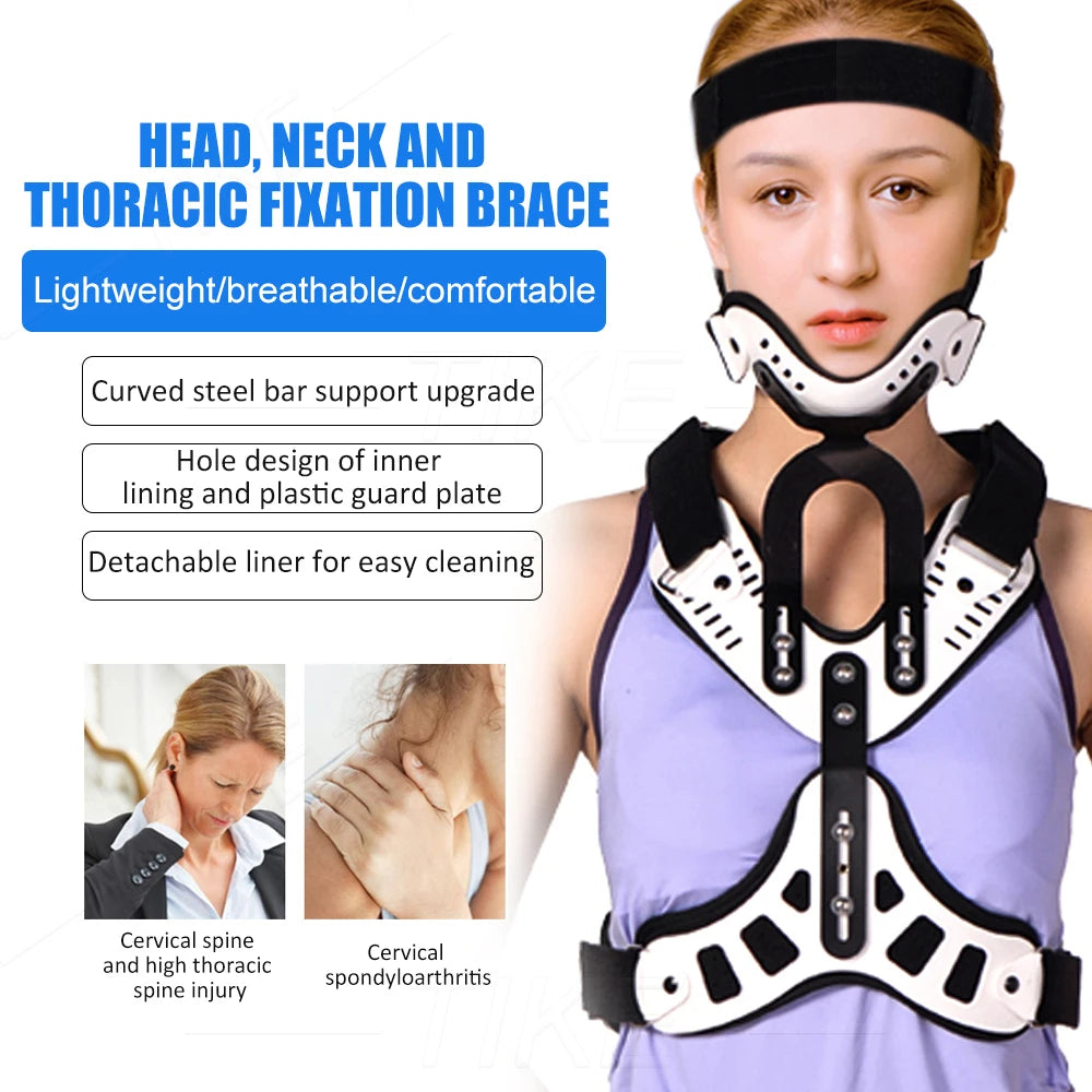 New Arrivals Posture Corrector for Head Neck Chest Orthotics Traction Device Adjustable Cervical Support Spine Stretch Fixed Kyphosis Scoliasis Treatment Therapy Pain Relief Medical Devices Supplies Health Care Products