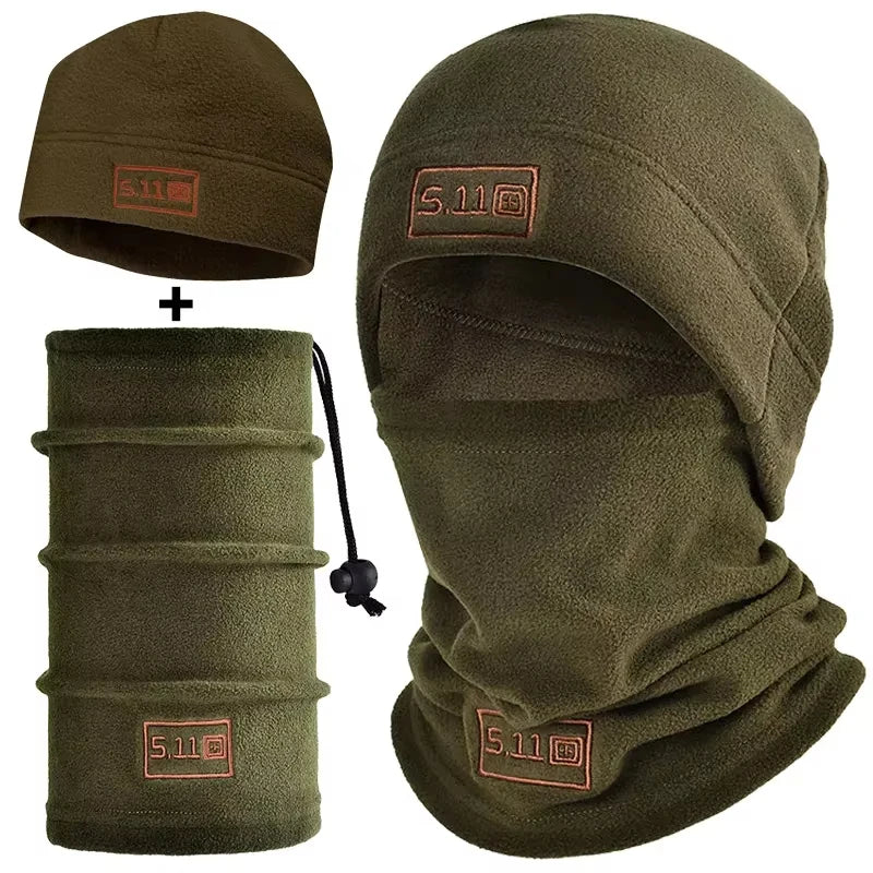 New Arrivals 6 Colors Tactical Fleece Hat & Scarf Set Thermal Head Cover Winter Warm Balaclava Face Mask Sports Cycling Bonnet Neck Protector