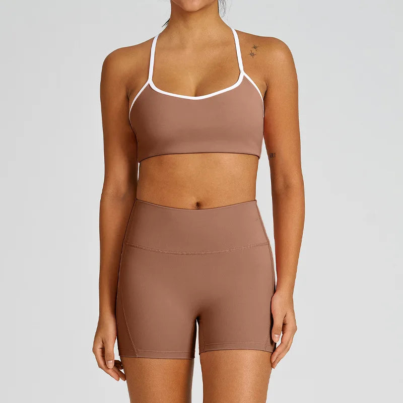 NEW Arrivals 2 PCS Set 5 Colors Tracksuit Women Yoga Set Nude Feeling Workout Set Gym Clothes Push Up Fitness Running Sportwear Sport Girls Bra Leggings Suit