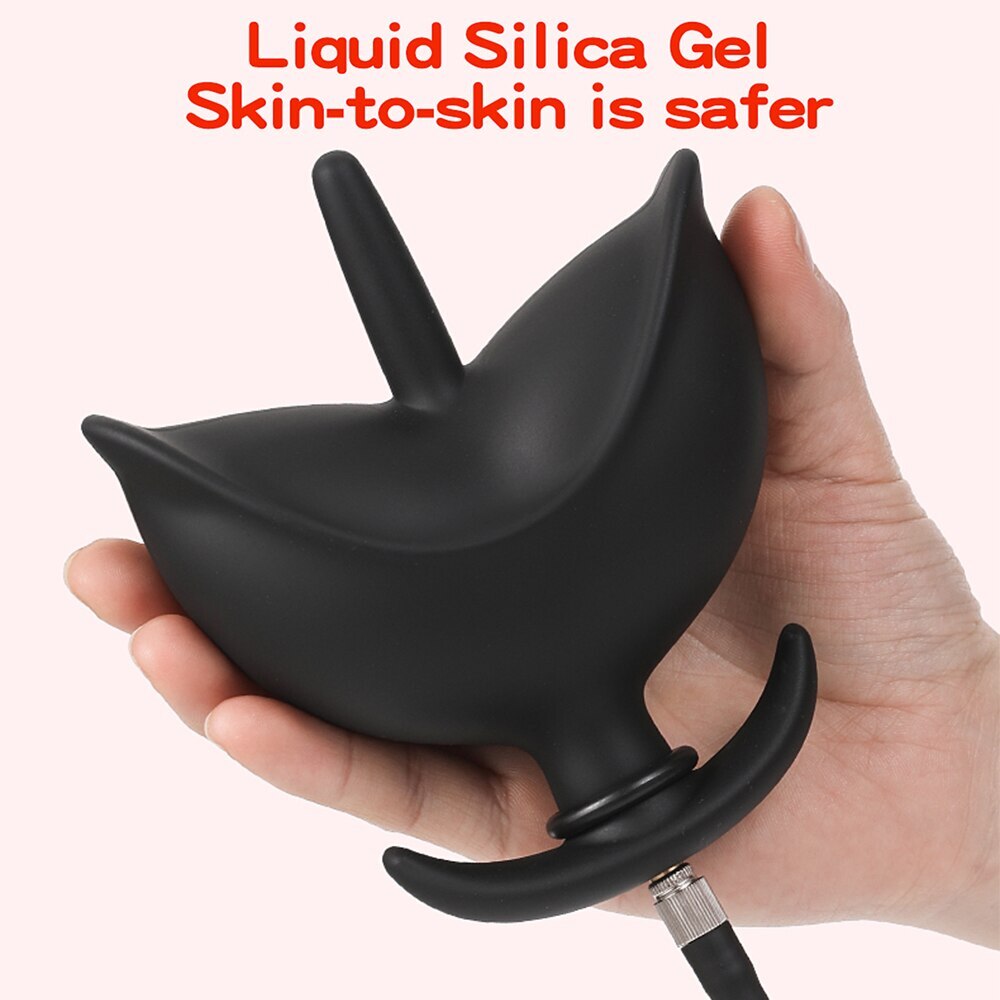 Flower Bud Inflatable Anal Plug Separate Dildo Pump Go Out Wearable Expandable Big Butt Plug Bdsm Dilator G Spot Sex Toy