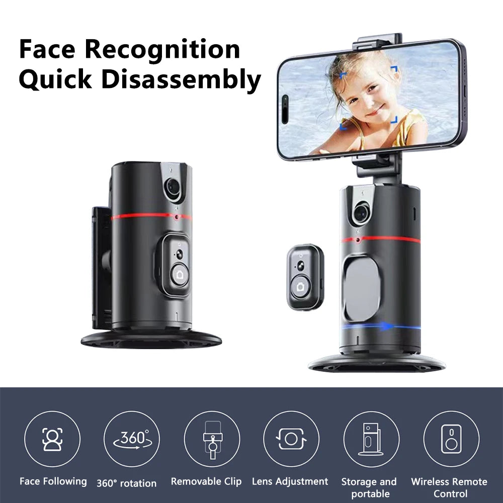 New 360 Rotation Follow-Up Gimbal Stabilizer Monopod Foldable Desktop Tracking Gimbal Stand For YouTube TikTok Instagram Reels Live Photography Smartphones Supplies Mobile Phones Electronics Products Tools