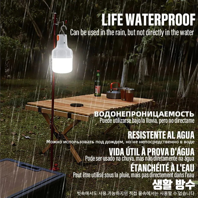NEW Arrivals Outdoor USB Rechargeable LED Lamp Bulbs High Brightness Emergency Light Hook Up Camping Fishing Portable Lantern Night Lights
