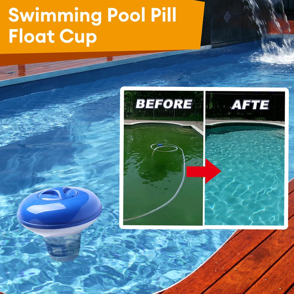 Floating Swimming Pool Chemical Floater Chlorine Bromine Tablets Floating Dispenser Applicator Swimming Spa Hot Tub Supplies