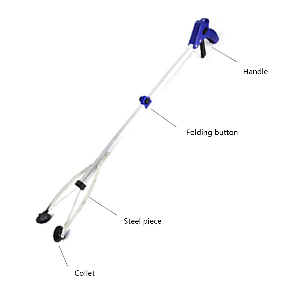 3PCS Folding Garbage Picker Household Aluminum Alloy Trash Grabber Waste Leaves Pick Cleaning Up Clip Garden Cleaning Tool
