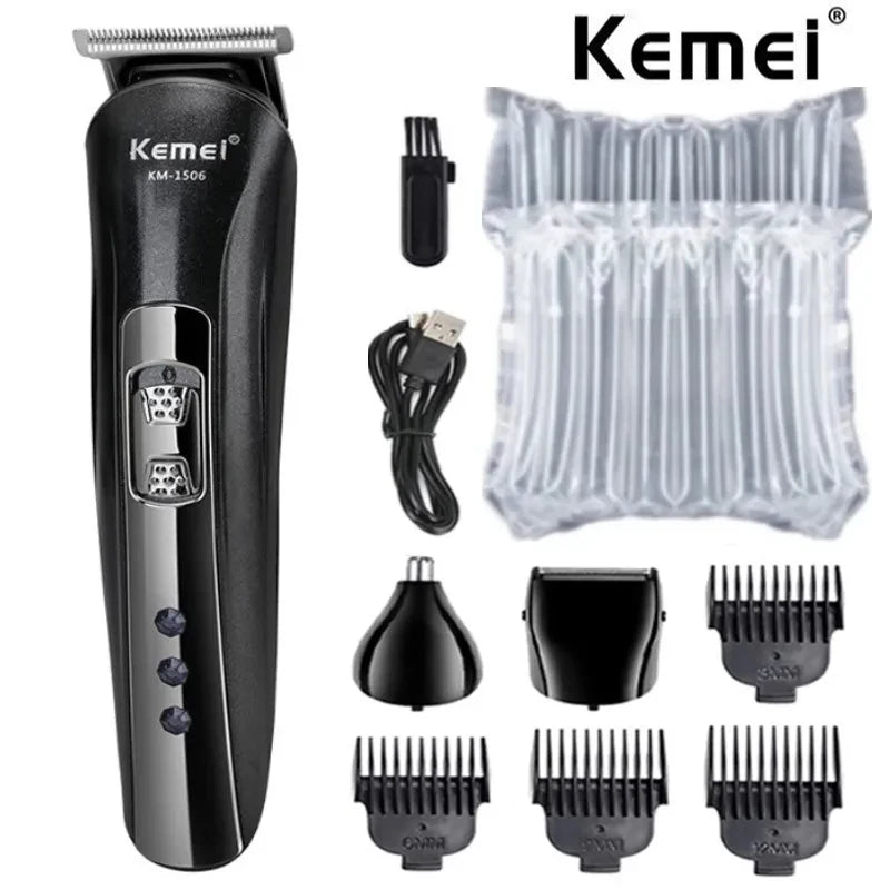 NEW Arrivals KM-1506 3 in 1 Electric Shaver Set USB Charging Hair Trimmer Electric Rechargeable Nose Professional Shaving Machine Men Grooming Supplies