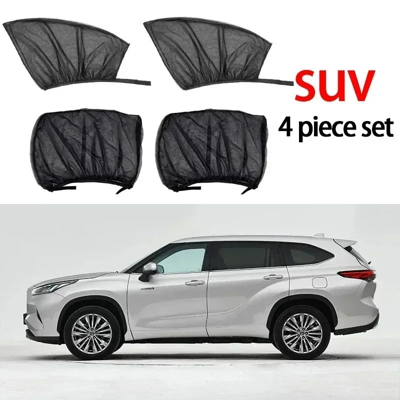 NEW Arrivals 4PCS Set Car Mosquito Screen, Window Mesh, Car Window Mosquito Net, Mosquito Proof Car insect Proof Glass Sunshade Curtains Accessories