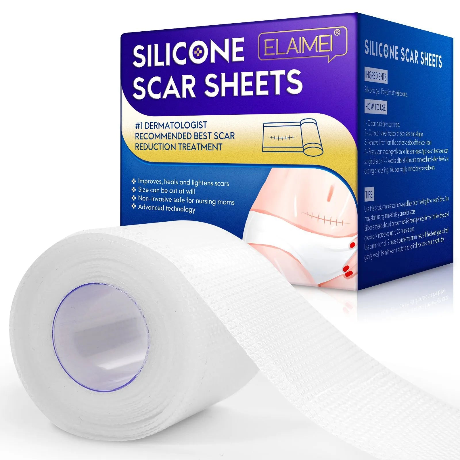 1 Roll Silicone Scar Sheets Skin Care Patch Painless Scar Repair